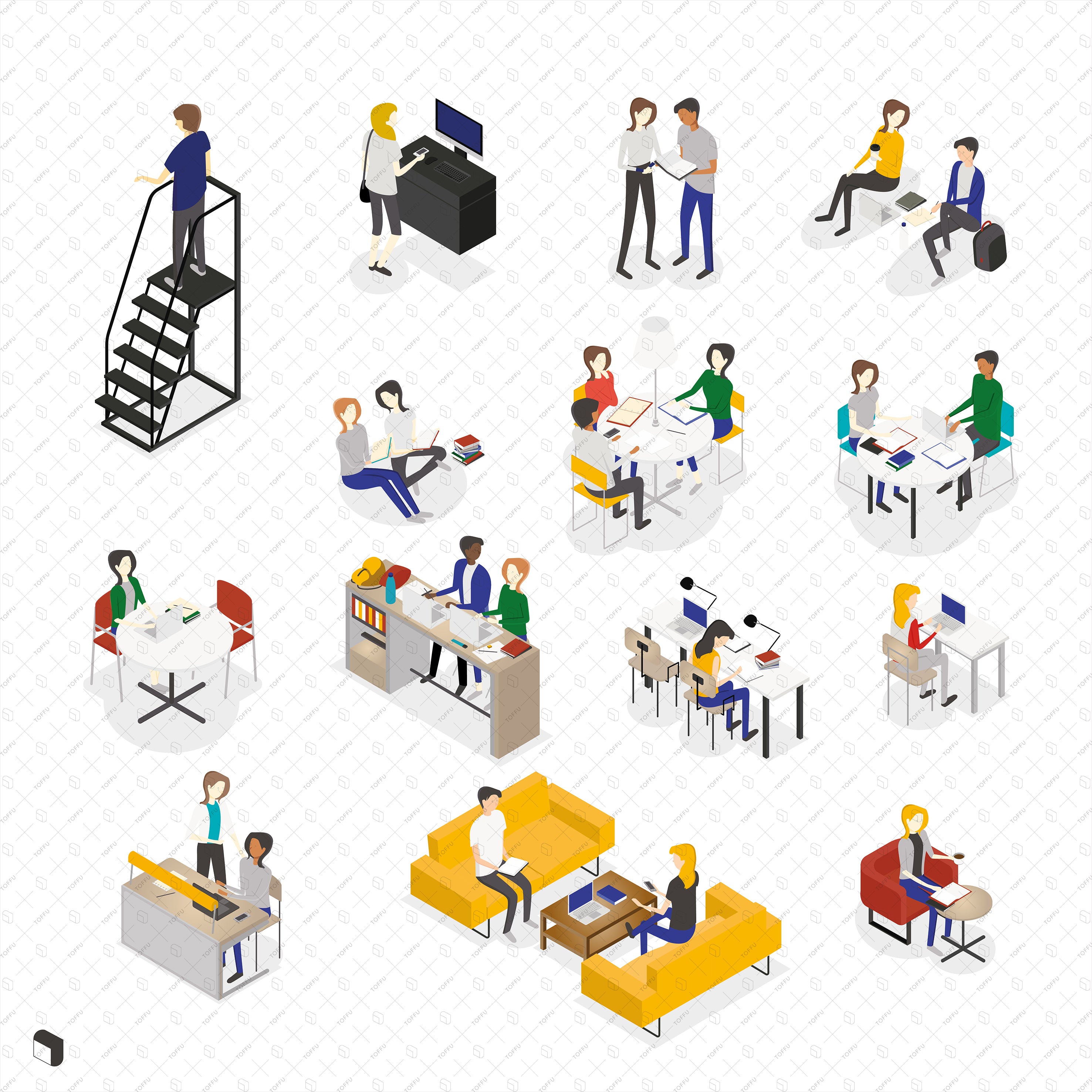 Axonometric Library 2 PNG - Toffu Co